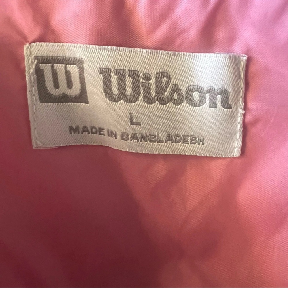 Vintage Wilson women's Pink And White windbreaker L Pickleball Tennis Retro 80’s - Picture 7 of 10